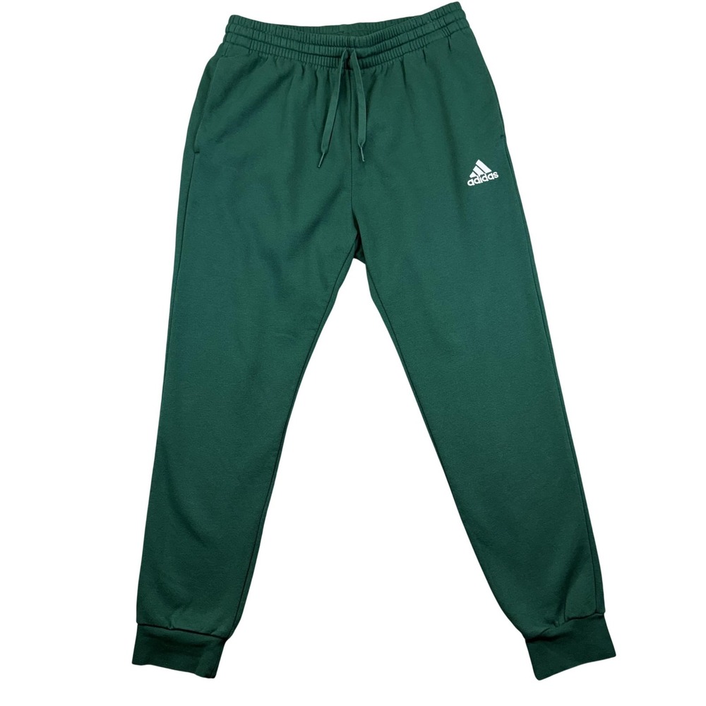 Adidas Fleece Sweatpants‎ Youth Large Green Joggers Elastic Waist Pockets